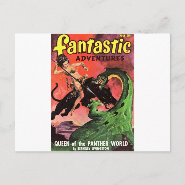 Cartão Postal Pantero vs Dinossauro (Frente)