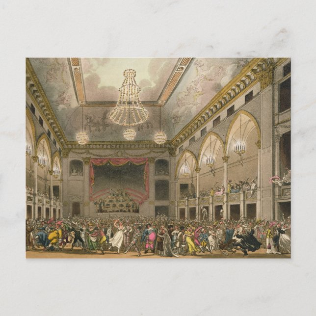 Cartão Postal Pantheon Mascarada do microcosmo de Ackermann (Frente)