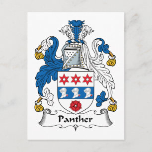 Cartão Postal Panther Family Crest