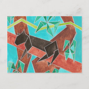 Cartão Postal Panther Watercolor Art