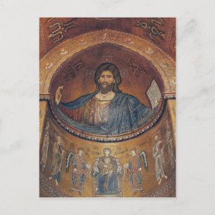 Cartão Postal Pantocrator cristo e Madonna
