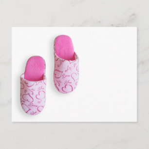 Cartão Postal Pantufas rosa