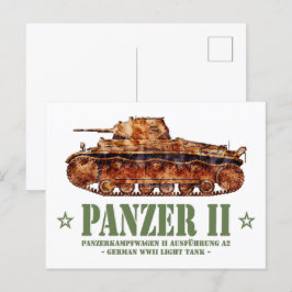 Cartão Postal Panzer II A2 Guerra Mundial 2 Tanque alemão leve