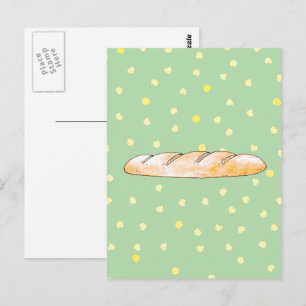 Cartão Postal pão baguete francês