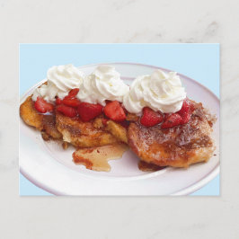 Cartão Postal Pão Doce Com Morangos E Creme