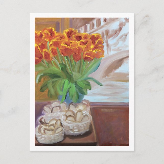 CARTÃO POSTAL PÃO E TULIPS EM PARIS (Frente)