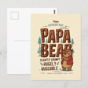 Cartão Postal Papa Bear Vibes - Ligeiramente Grumpy, Hugly Hugga