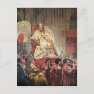 Cartão Postal Papa VIII na Rua. Peter está na Sedia Gestatoria