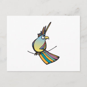 Cartão Postal papagaio bobo e colorido