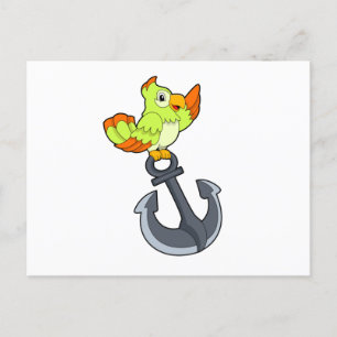 Cartão Postal Papagaio com Âncora