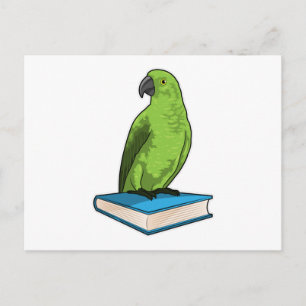 Cartão Postal Papagaio com Livro