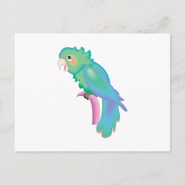 Cartão Postal papagaio pastel bonito (Frente)