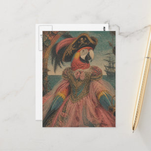 Cartão Postal Papagaio Pirata Adorável