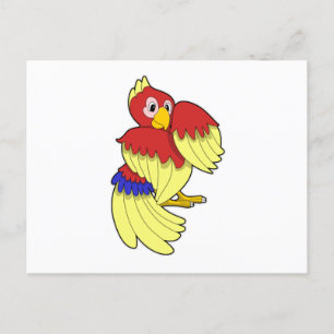 Cartão Postal Papagaio vermelho amarelo