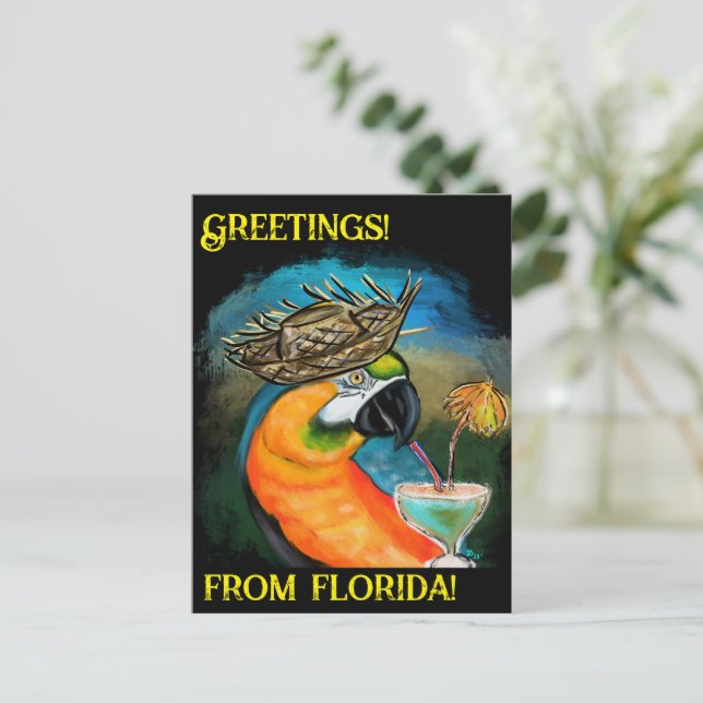 Cartão Postal Papagaios de Festa (Em pé/Frente)