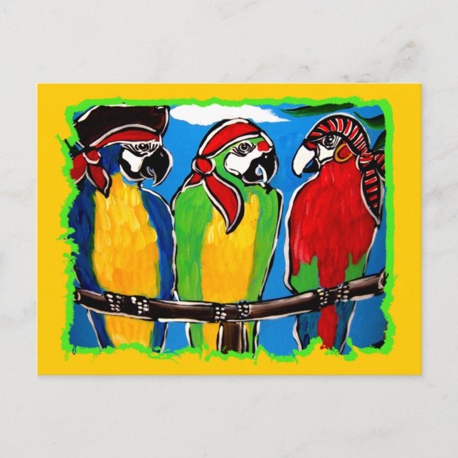 CARTÃO POSTAL PAPAGAIOS PIRATAS (Frente)