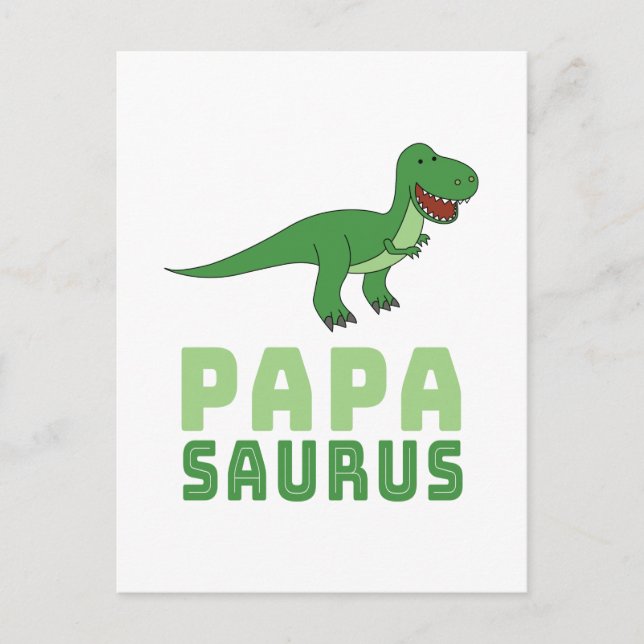 Cartão Postal Papai dinossauro Tiranossauro Rex Dia dos Pais (Frente)