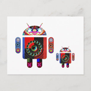 Cartão Postal Papai e Bebê Android - Art101 por Navin