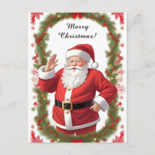 Cartão Postal ❄️ Papai Noel Árvore de Natal Momento 🎄 Festivo