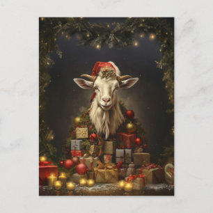 Cartão Postal Papai Noel Bode de Natal