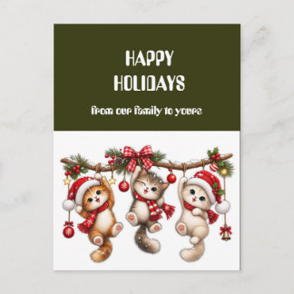 Cartão Postal Papai Noel Bonito Design de Natal Festivo