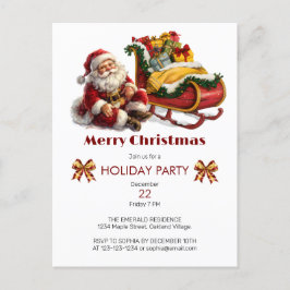 Cartão Postal Papai Noel com Cheio de Presentes