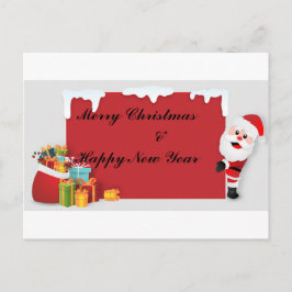 Cartão Postal Papai Noel E Presentes