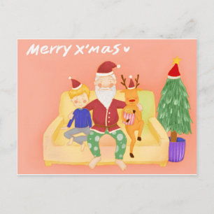 Cartão Postal Papai Noel está chegando em casa