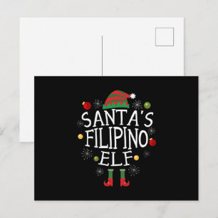 Cartão Postal Papai noel Filipino Elf - Filipinas Natal
