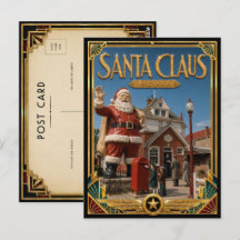 Papai Noel Indiana Arte Deco Vintage Idade Dourada
