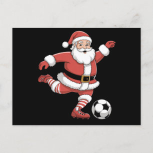 Cartão Postal Papai Noel Jogando Futebol Esportes de Natal