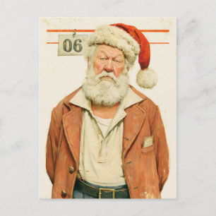 Cartão Postal Papai Noel Mal-Humorado Foto de Natal