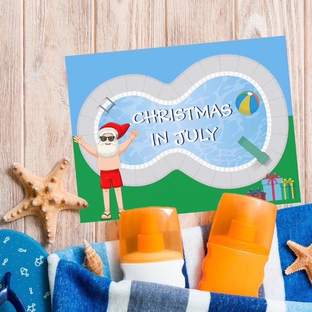 Cartão Postal Papai Noel no Natal em Julho na Festa de Piscina d (Criador carregado)
