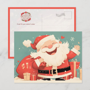 Cartão Postal Papai Noel Preparando Presentes de Natal