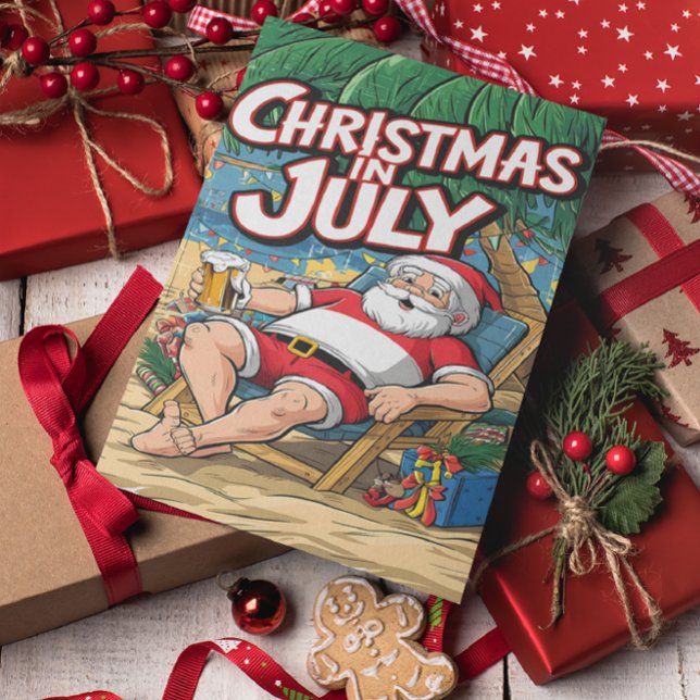 Cartão Postal Papai Noel Relaxado com Cerveja (Criador carregado)