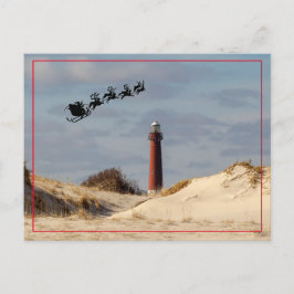 Cartão Postal Papai Noel sobre o Farol de Barnegat