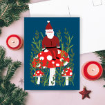 Cartão Postal Papai Noel sobre o Xmas do Cogumelo Mágico<br><div class="desc">Cartão personalizável,  Adicione seu próprio texto à parte traseira ou frontal do cartão. Procure mais designs no meu compro ou avise-me se quiser algo personalizado.</div>