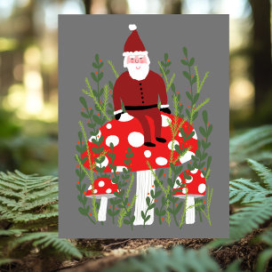Cartão Postal Papai Noel sobre o Xmas do Cogumelo Mágico