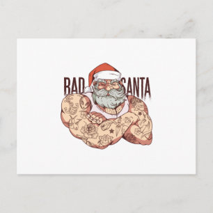 Cartão Postal Papai Noel Tatuagem Ruim