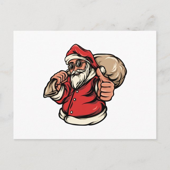 Cartão Postal Papai Noel traz presentes de Natal (Frente)