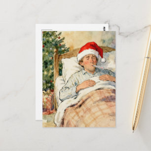 Cartão Postal Papai Noel Trouxe a Gripe