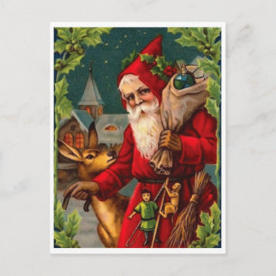 Cartão Postal Papai Noel vem com cheio de presentes