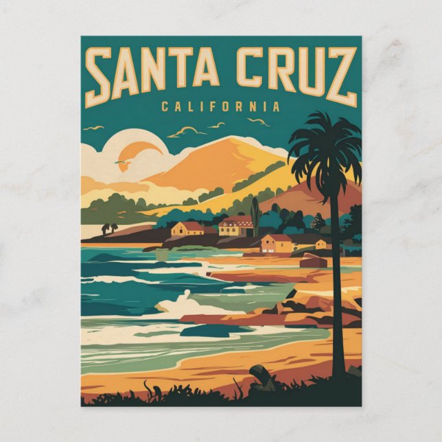 Cartão Postal Papai noel Viagem da Cruz California (Frente)