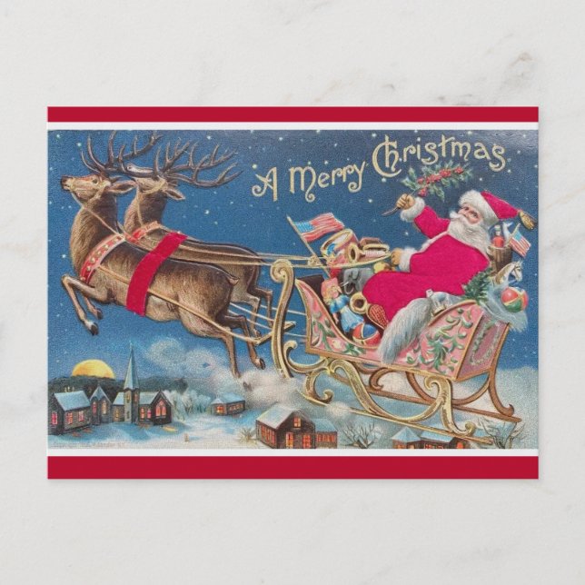 Cartão Postal Papai Noel Vintage (Frente)