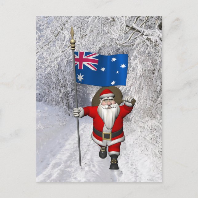Cartão Postal Papai Noel visitando a Austrália (Frente)