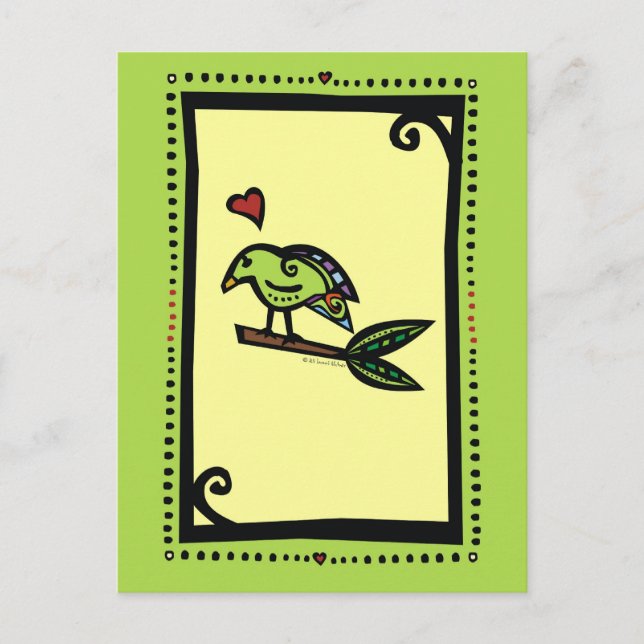 CARTÃO POSTAL "PAPAI" O PÁSSARO AMOR (Frente)