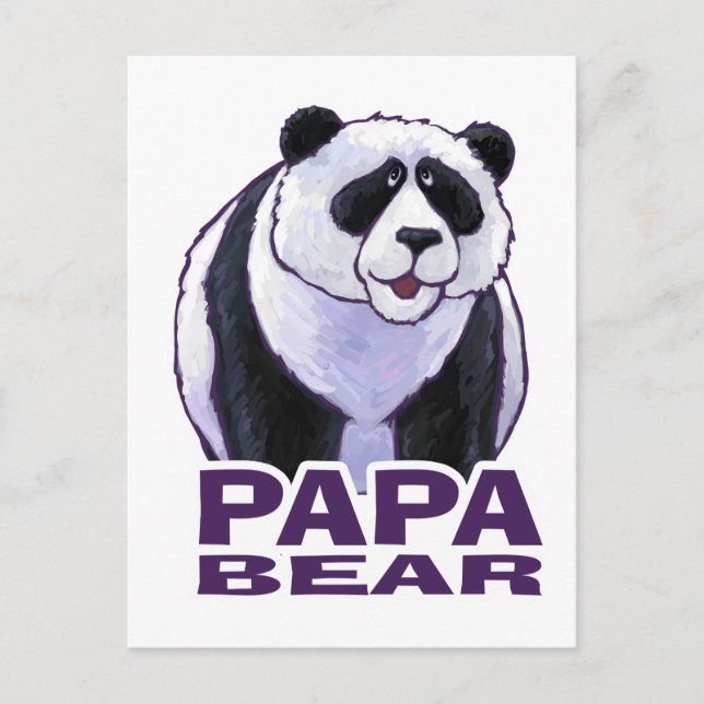 Cartão Postal Papai Urso Panda (Frente)
