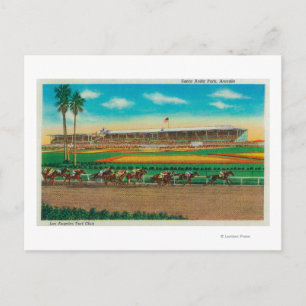 Cartão Postal Papais noeis Anita Park Horse RacesArcadia, CA