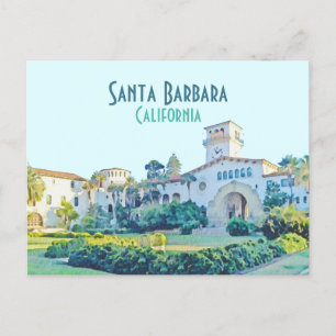 Cartão Postal Papais noeis Barbara California Courthouse Waterco
