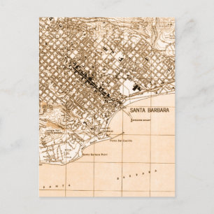 Cartão Postal Papais noeis Barbara vintage map vertical postal